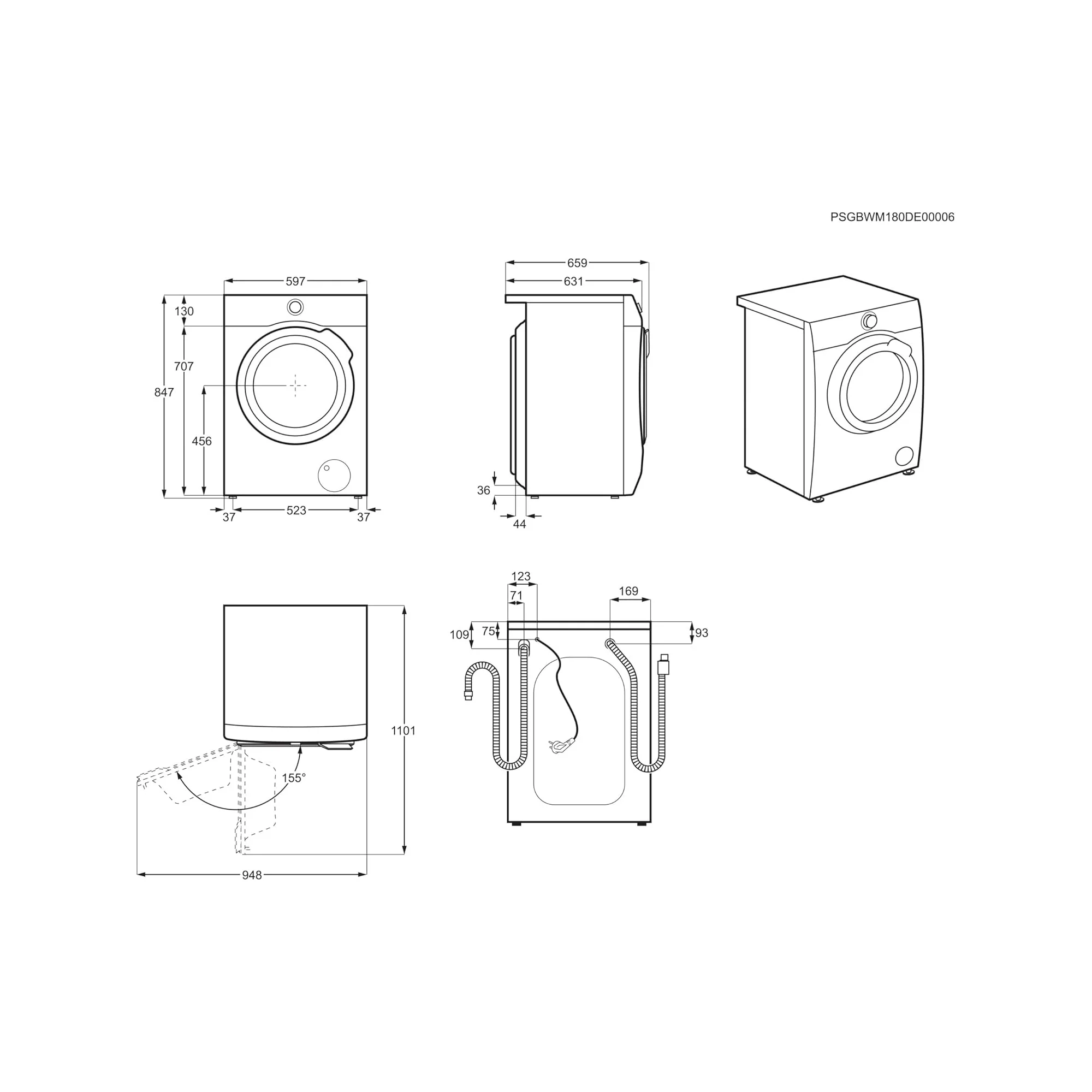 Electrolux 10 kg Front Load Washing Machine – 1600 RPM Inverter Motor SteamCare UltraCare EW8F2166MA - Image 4