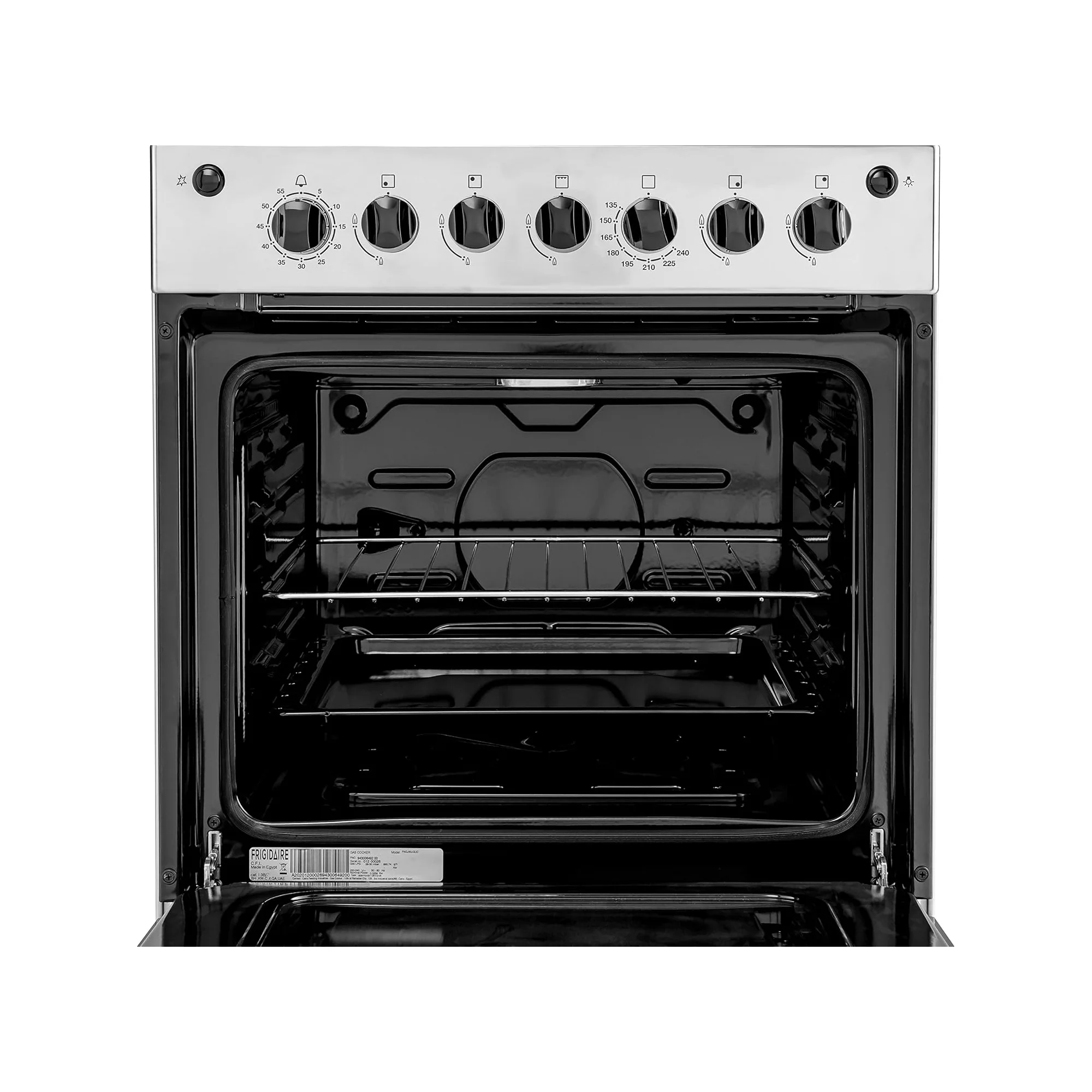 Frigidaire 60cm Free Standing Gas Cooker – 4 Burners 72L Oven FNGJ60JGUC - Image 2