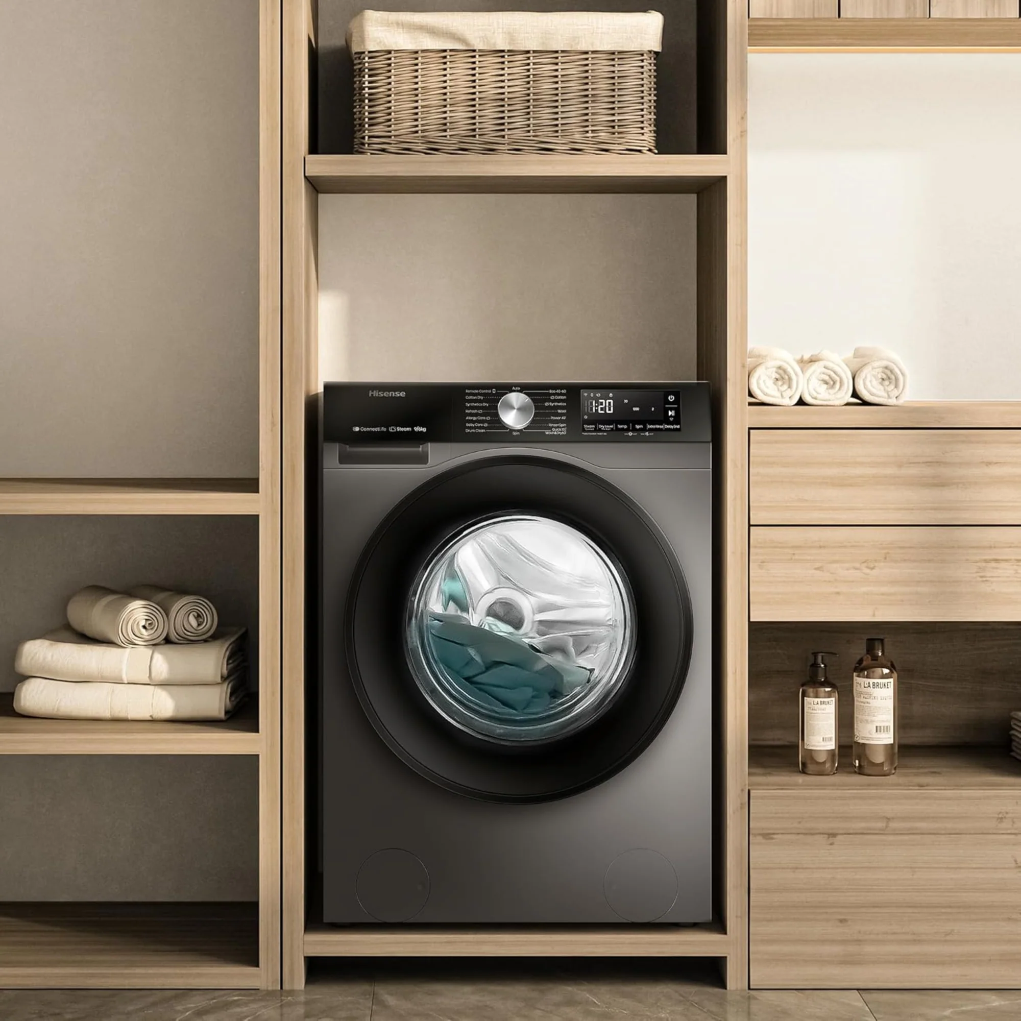 Hisense 10/6 kg Washer Dryer – 1400 RPM Inverter Motor Steam Refresh Smart WiFi WD3S1043BT - Image 16