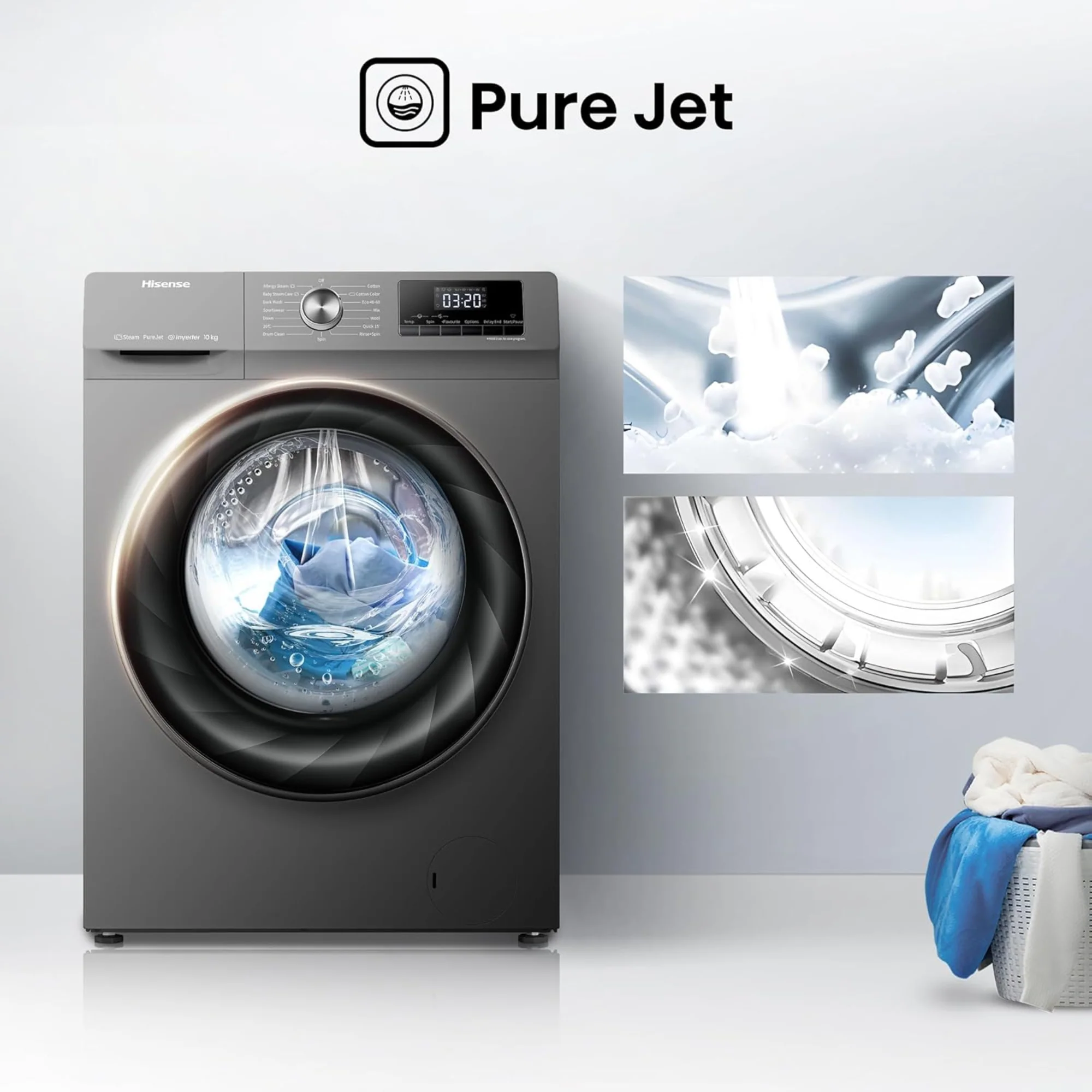 Hisense 10kg Front Load Washing Machine – Inverter Motor Steam Care Quick Wash WFQY1014EVJMT - Image 12