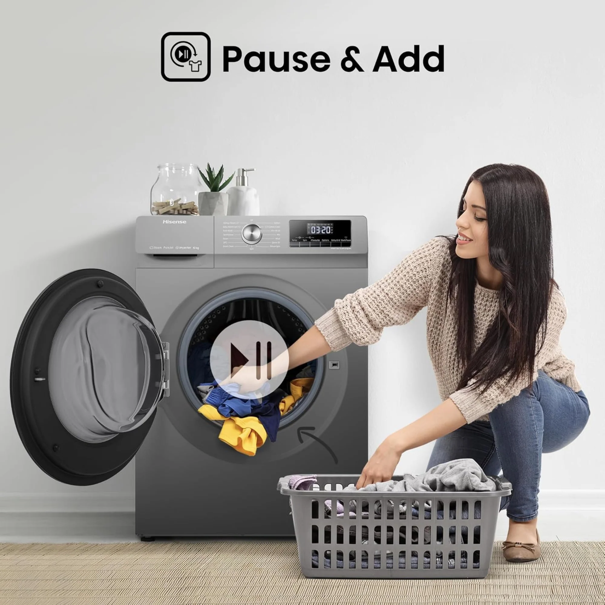 Hisense 10kg Front Load Washing Machine – Inverter Motor Steam Care Quick Wash WFQY1014EVJMT - Image 14
