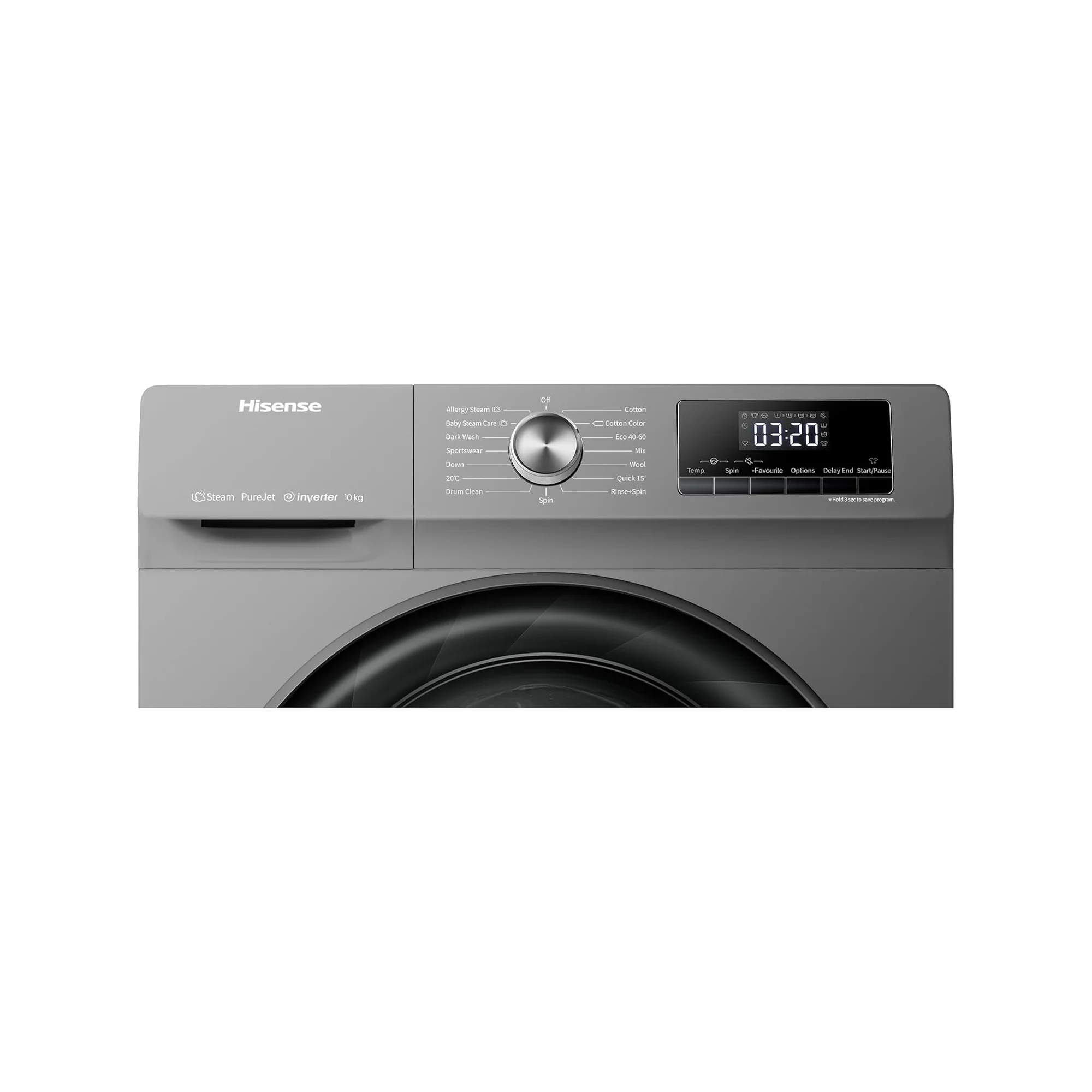 Hisense 10kg Front Load Washing Machine – Inverter Motor Steam Care Quick Wash WFQY1014EVJMT - Image 3