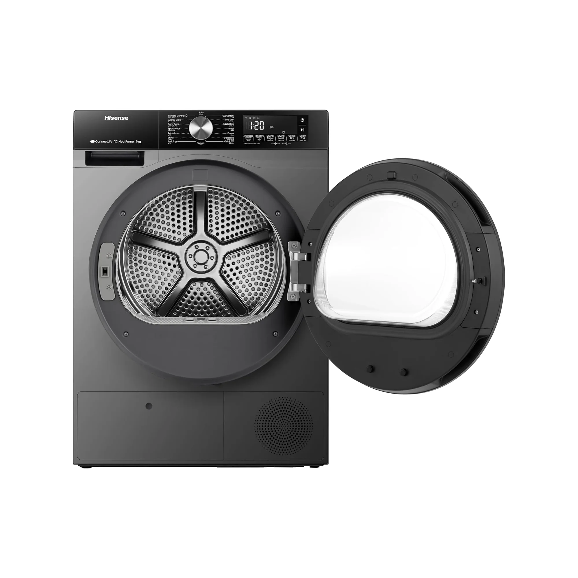 Hisense Front Load Heat Pump Dryer 9kg WiFi AI Dry 15 Programs DH3S902BT - Image 3