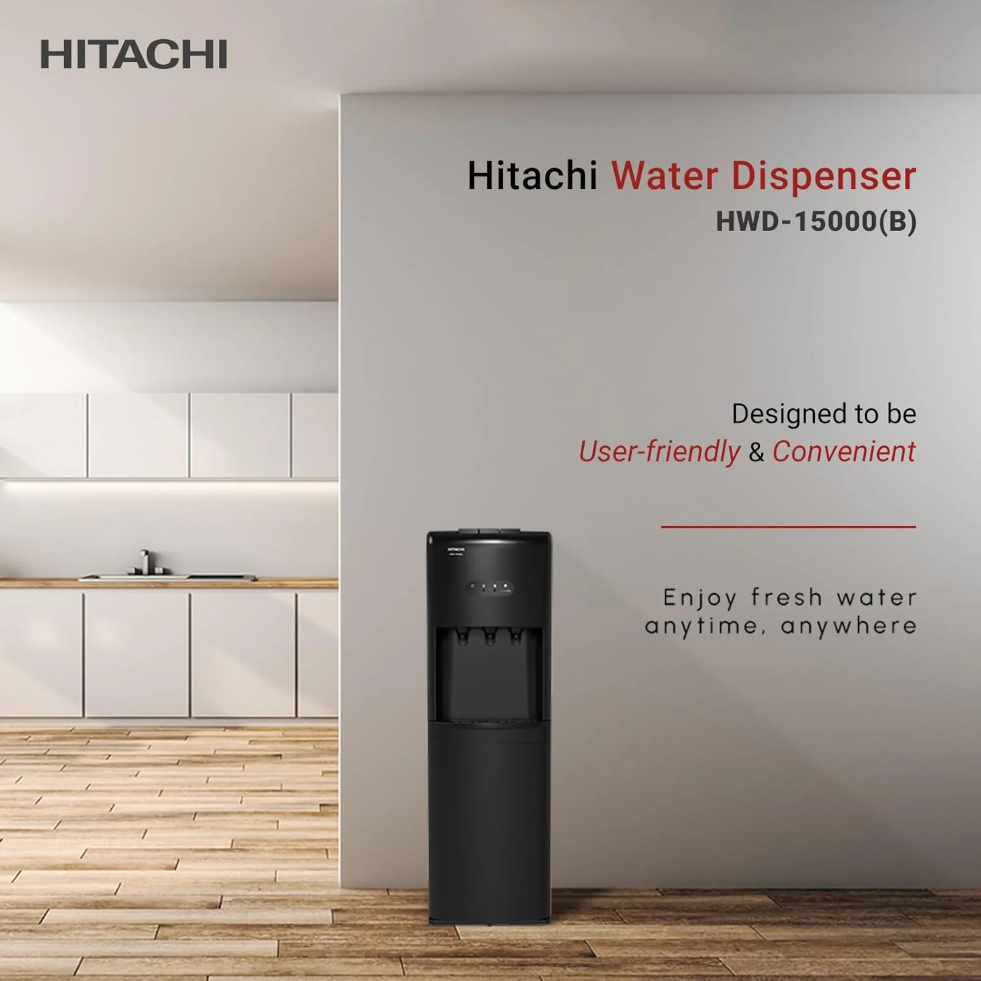 Hitachi Top Load Water Dispenser – Hot Cold & Ambient Compressor Cooling Child Lock HWD15000B - Image 5