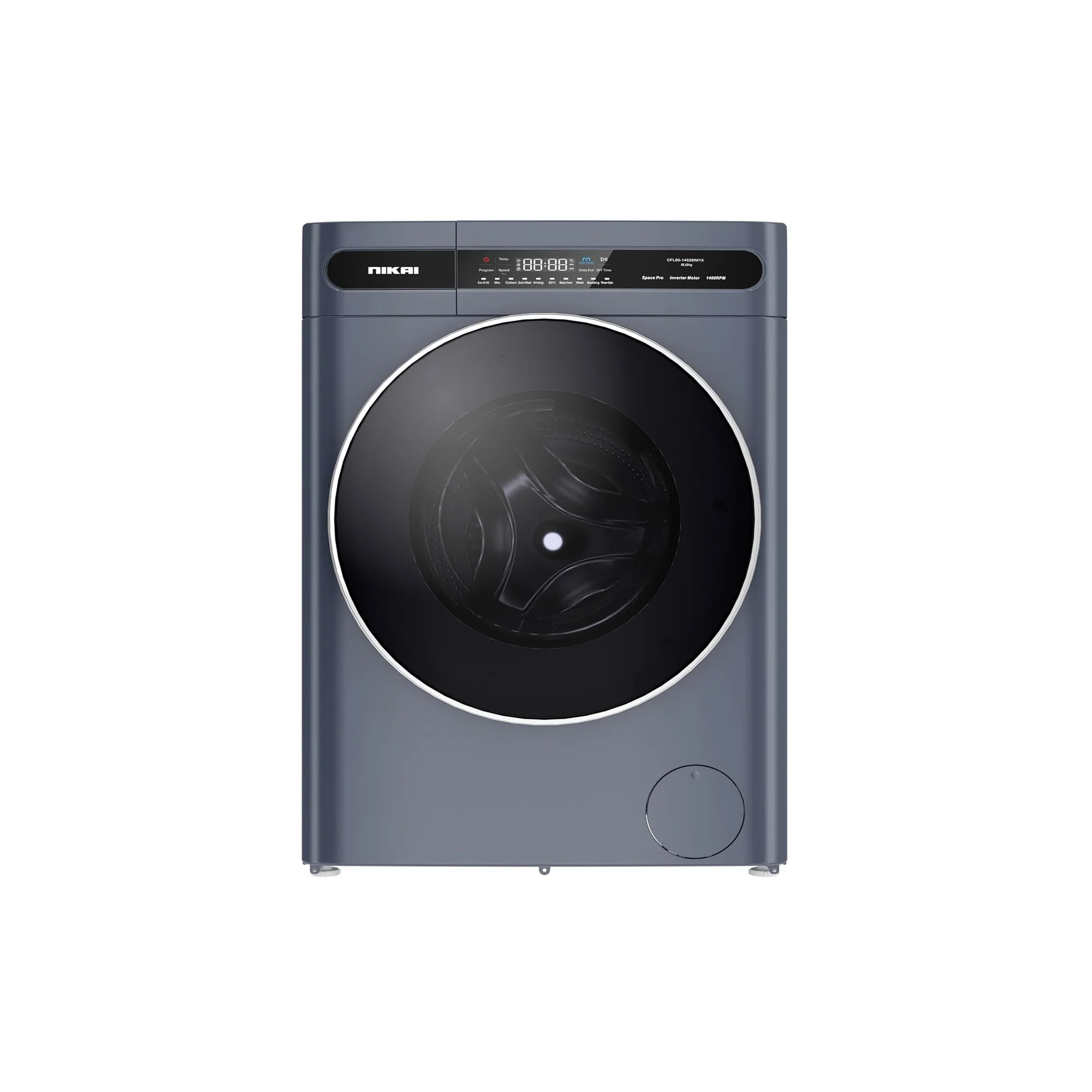 Nikai 10/6 kg Washer Dryer – 1400 RPM BLDC Inverter 18 Programs Touch Control NWM1106FDS