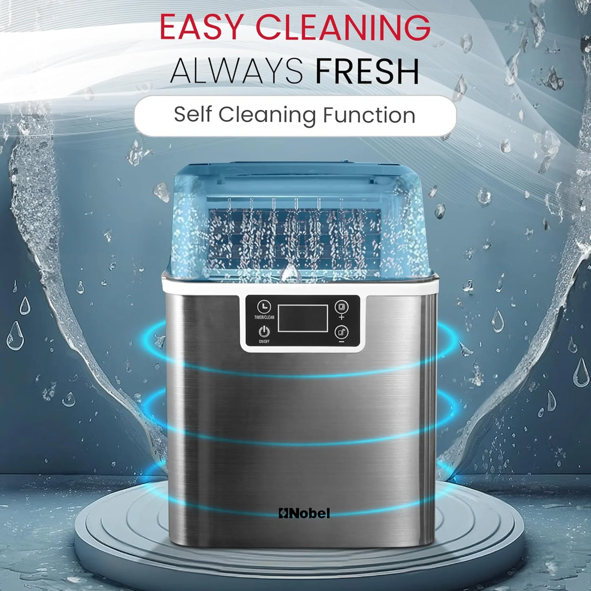 Nobel Ice Maker – 20/25kg Daily Capacity 3.2L Tank LED Display Infrared Sensor R290 Refrigerant NIM27 - Image 4