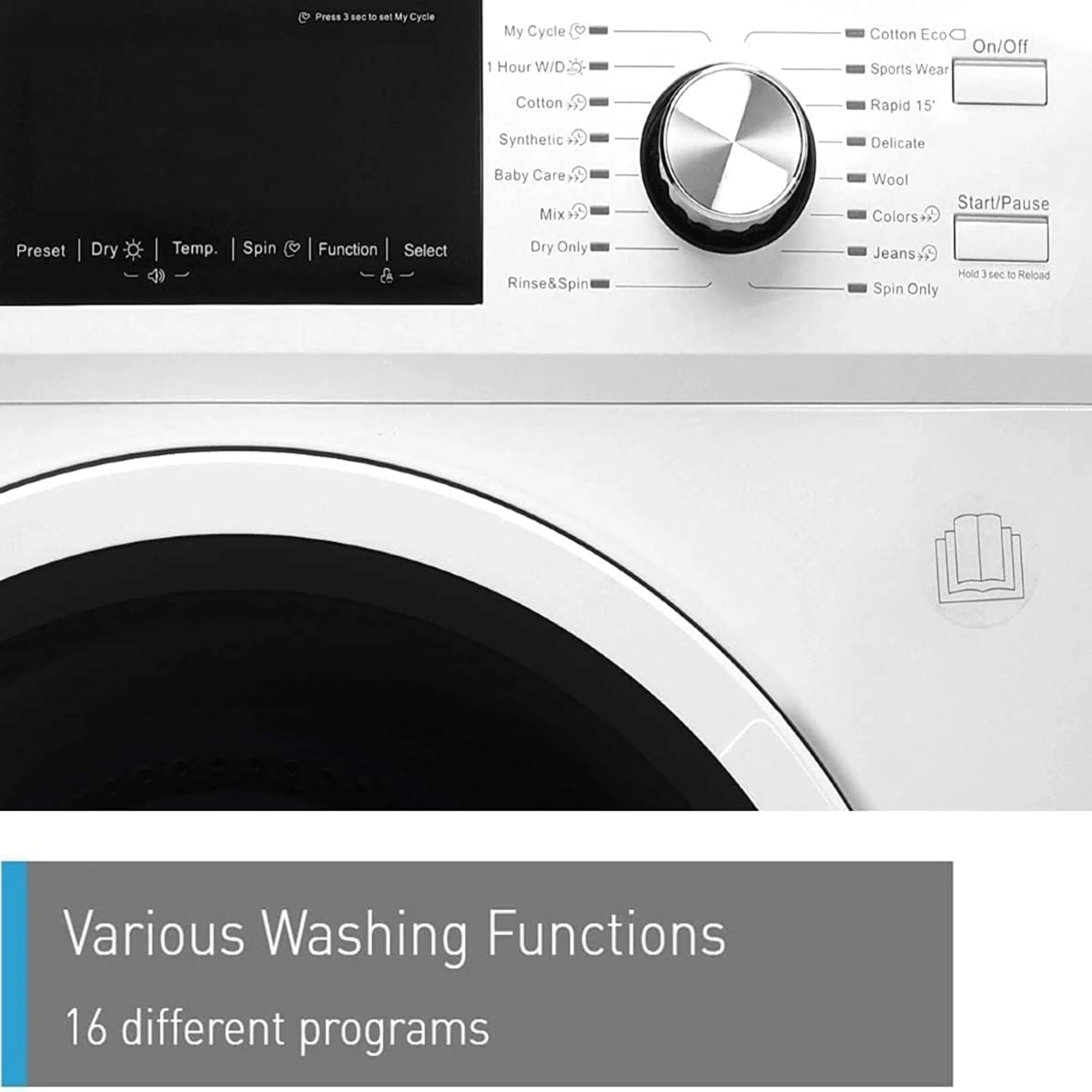 Panasonic 10/7 kg Washer Dryer – 1600 RPM Inverter Motor Abaya Wash Hygiene Care NA-S107M2WAE - Image 4