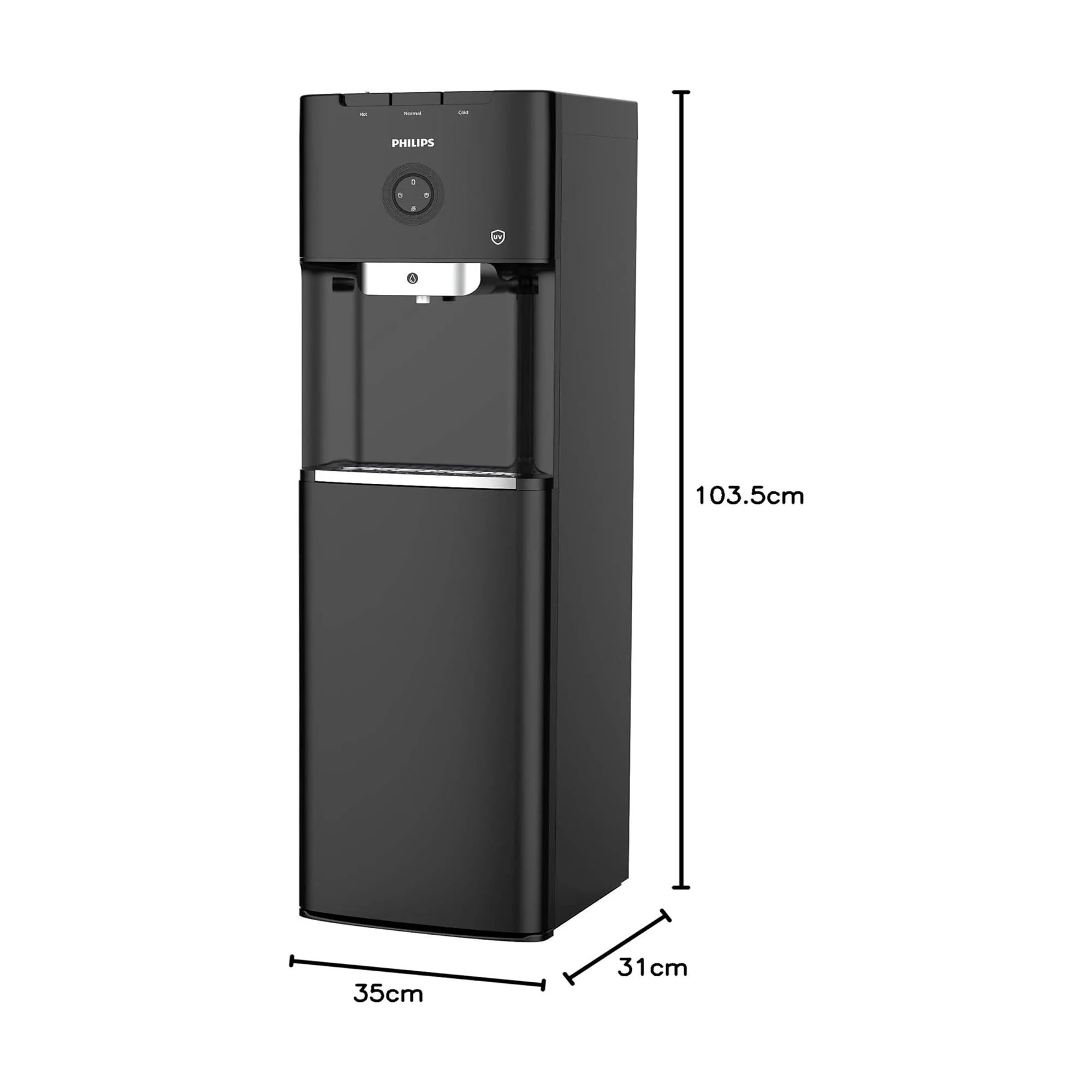 Philips Bottom Load Water Dispenser – Hot Cold & Ambient UV Sterilization Micro P-Clean Filtration ADD4968BK/56 - Image 4