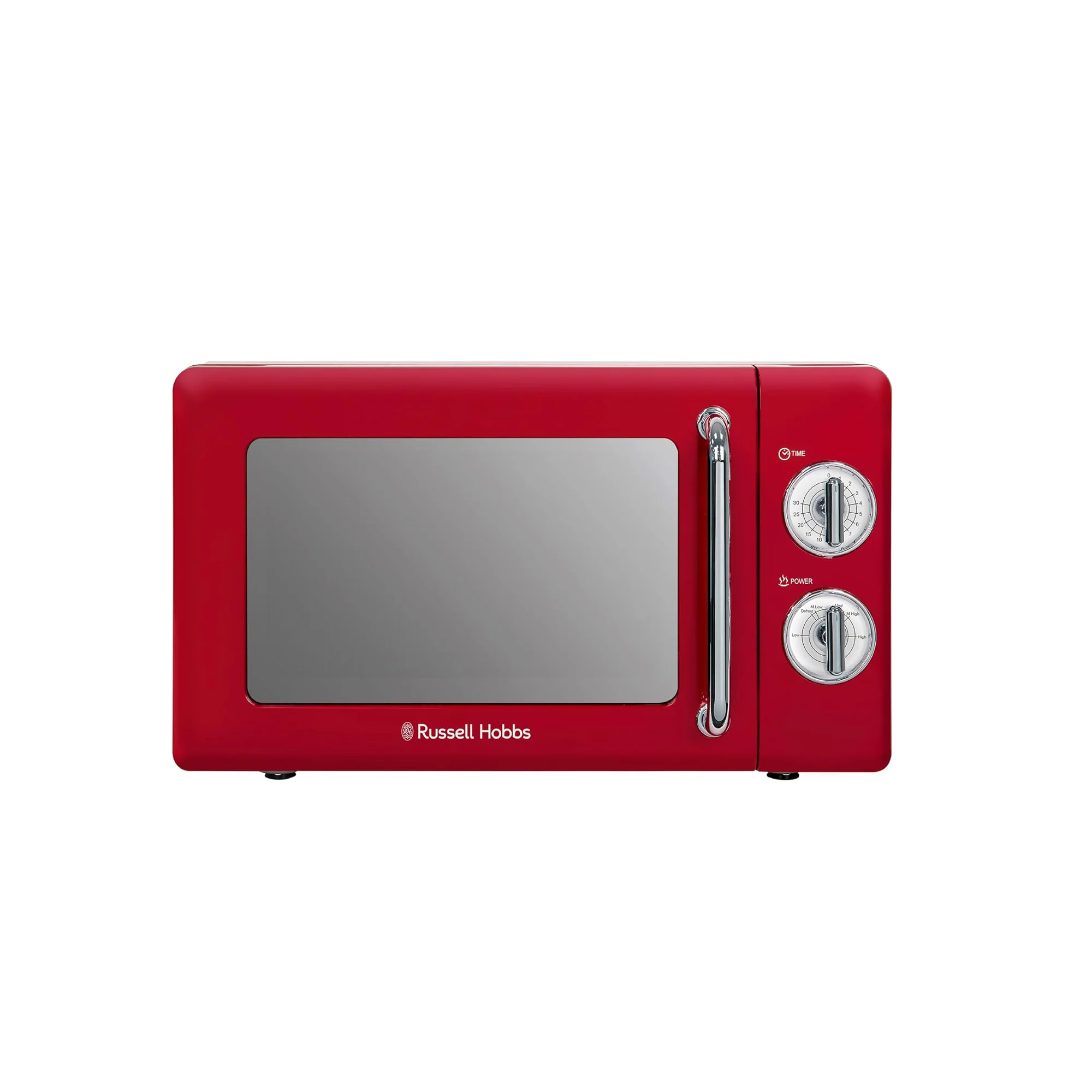 Russell Hobbs 17 Liter Retro Microwave Oven – 700W 5 Power Levels Defrost Function Manual Control RHRETMM705R