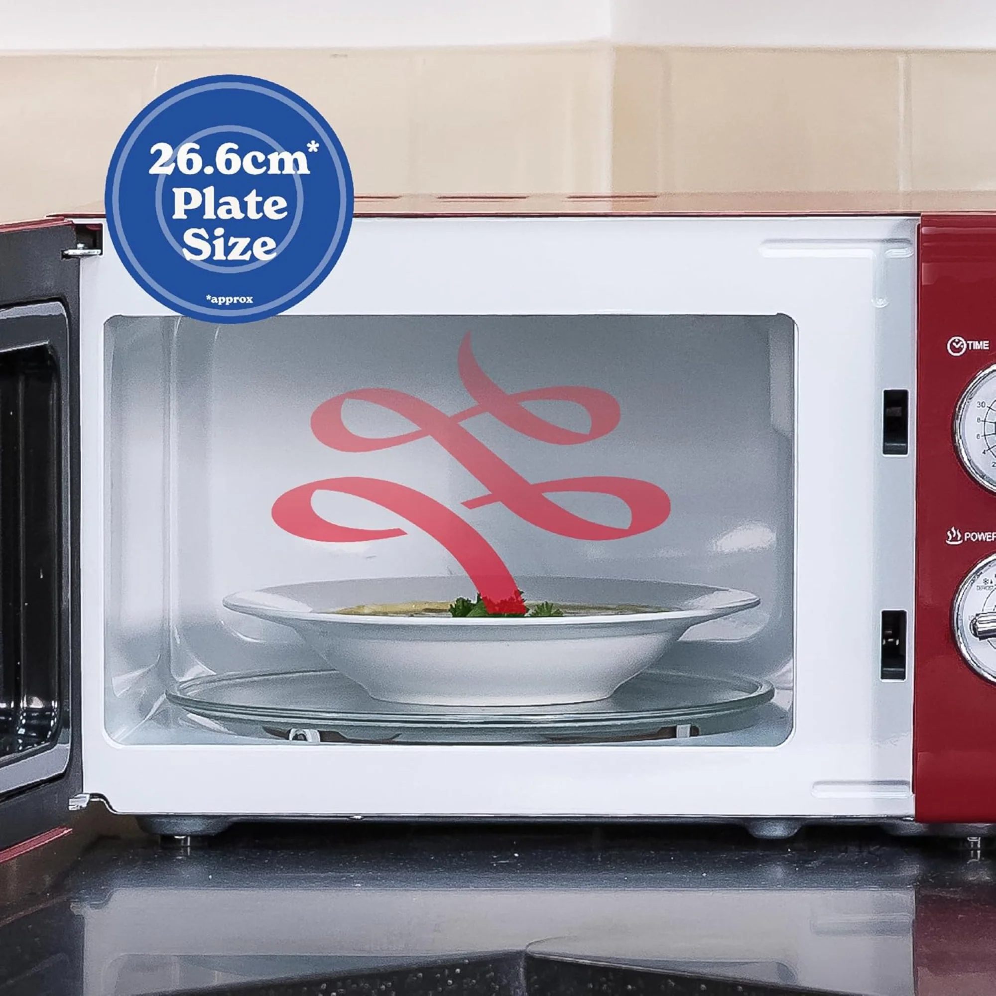 Russell Hobbs 17 Liter Retro Microwave Oven – 700W 5 Power Levels Defrost Function Manual Control RHRETMM705R - Image 6