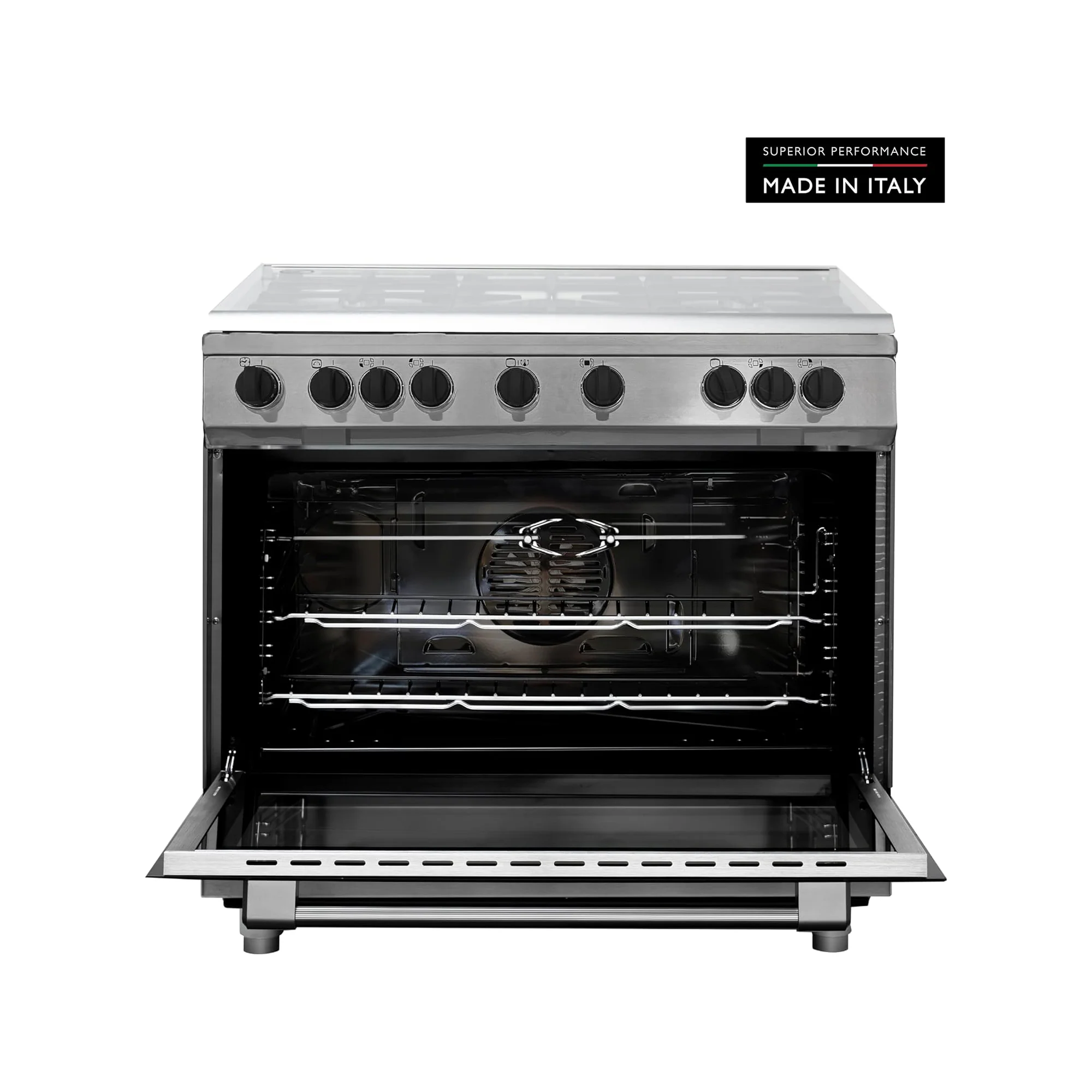 Tecnogas Superiore 90×60 cm Freestanding Gas Cooker with 5 Burners – 133L Convection Fan Oven Stainless Steel N3X96G5VCF - Image 2