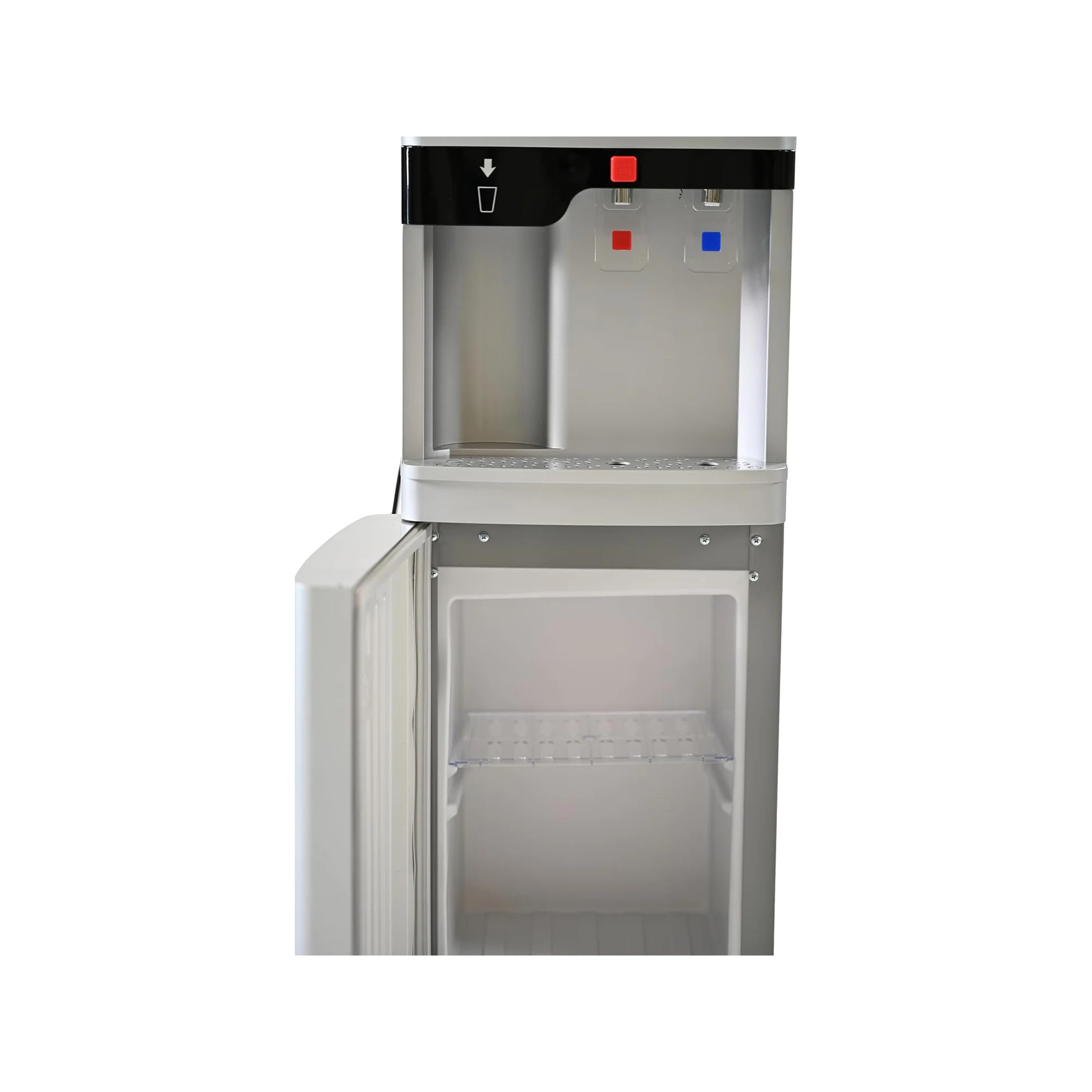 Tornado Top Load Water Dispenser – Hot & Cold Cup Holder Cabinet Storage Silver TWD-L3CHE-S - Image 4