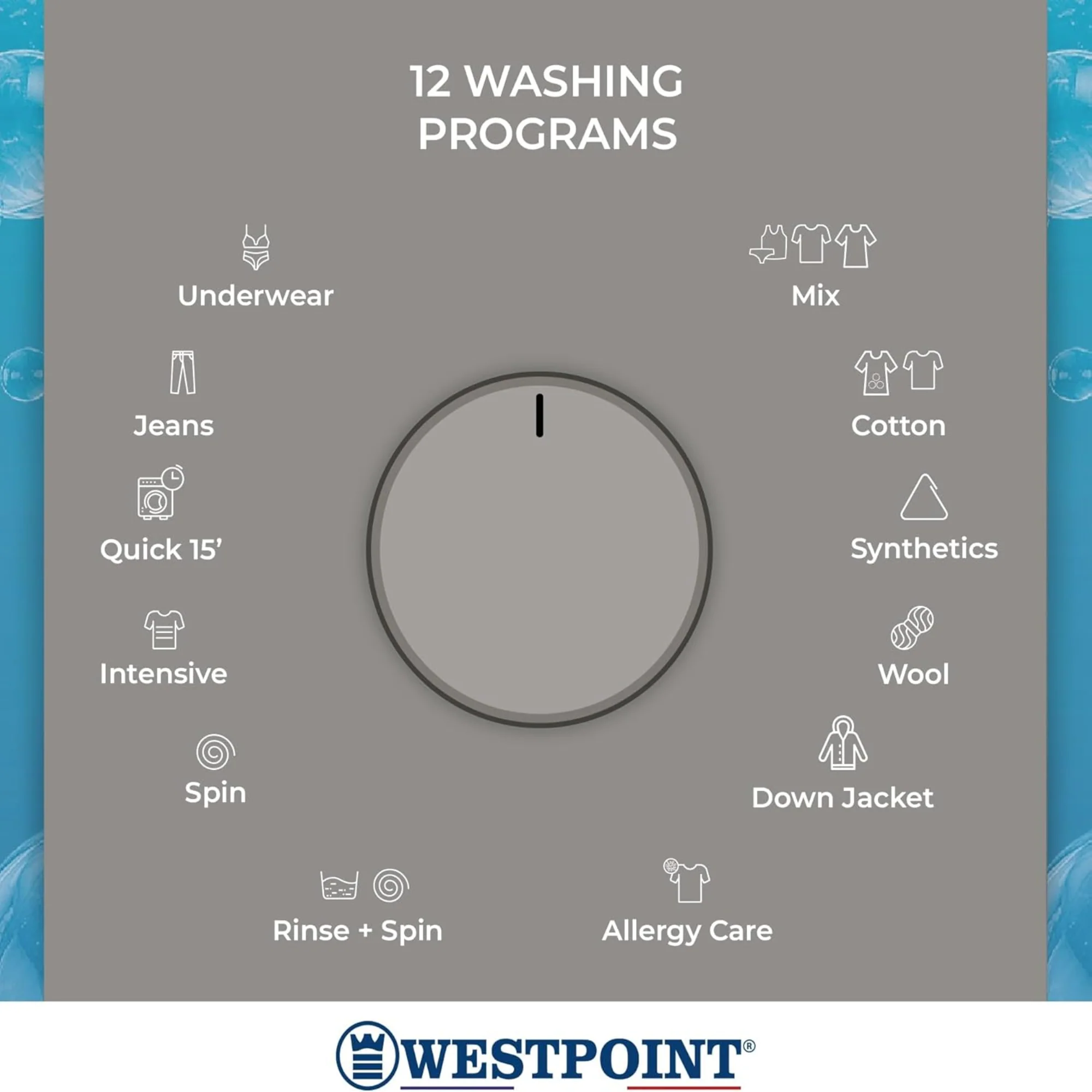 Westpoint 8/5 kg Washer Dryer – 1400 RPM Inverter Motor 12 Programs Quick Wash WDMT-81424ES - Image 9